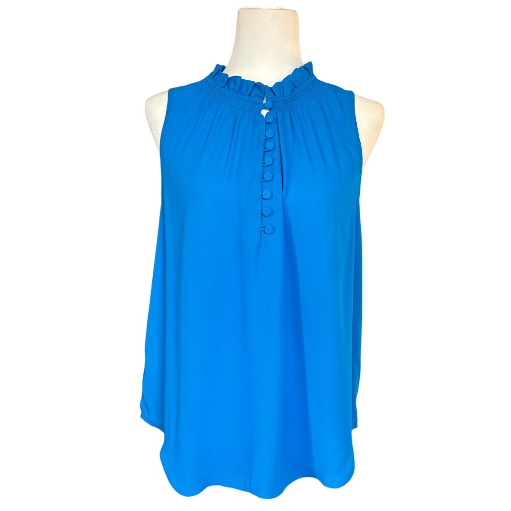 ANN TAYLOR NWT Blue Sleeveless Blouse, Size M